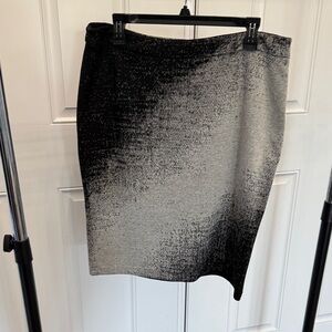 Ronen Chen Black and Gray Ombre Pencil Skirt - Women's